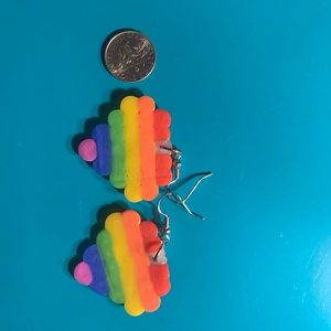 Pride heart pearler bead earrings